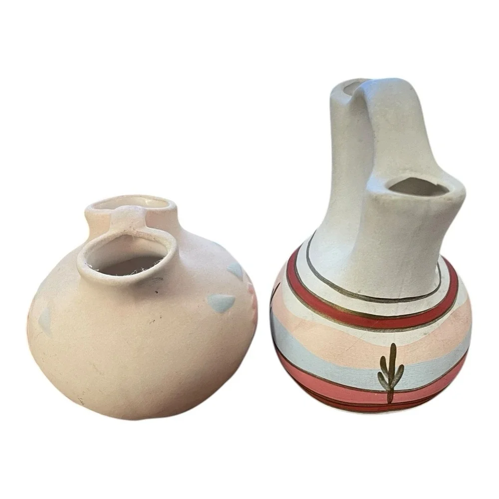 Vintage‎ Art Pottery Hand Thrown Hand Painted Bud Vase Southwestern Style 5